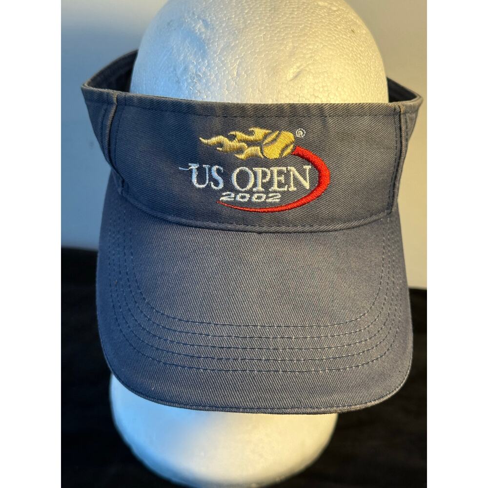 Vintage US Open 2002 Tennis Y2K Visor Hat FILA Taiwon Made All Cotton